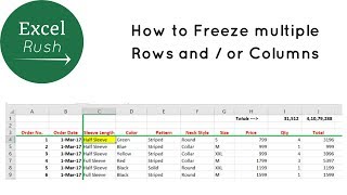 How to Freeze Multiple Rows and or Columns in Excel using Freeze Panes [upl. by Dallon]