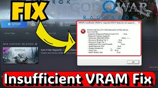 Error insufficient VRAM or required D3D12 feature not supported God of war Ragnorok Fix [upl. by Menedez395]