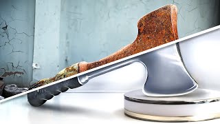 Rusty Axe Restoration  From Trash to Treasure Restoring Rusty Old Axe  From Trash to treasure Tool [upl. by Cirederf]