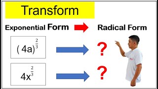 Math 9 Transform Exponential form into radical form howtotransform radicalform [upl. by Ailad]