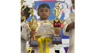 3rd round kumite performance by laksh aoblue corner in 6th gka open national karate championship [upl. by Yelserp]