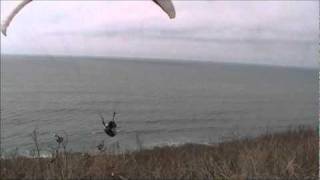 SINGLE HANDED PARAGLIDER LAUNCH [upl. by Adnylg498]