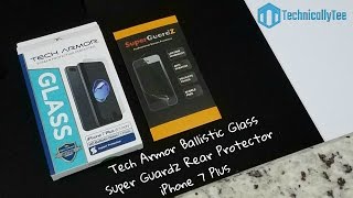 iPhone 7 Plus Tech Armor Ballistic Tempered Glass amp Super Guardz Rear Protector Review [upl. by Rikahs]