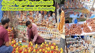 Diwali Street shopping Pramidalu Diyas amp clay toys  Roadside Home Decor Items worldtraveler9453 [upl. by Yhtak]