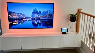 Clean amp Minimal TV Room Makeover  Ikea Hack For Besta TV Bench  Hiding Cables [upl. by Ahsino]