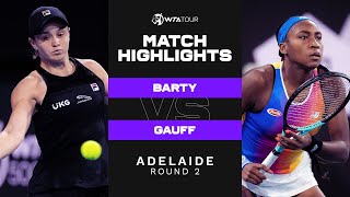 Ashleigh Barty vs Coco Gauff  2022 Adelaide 500 Round 2  WTA Match Highlights [upl. by Orips123]