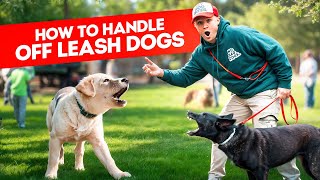 What to do when off leash dog approaches your dog  Dog Training [upl. by Naghem]