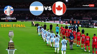 Argentina Vs Canada  Semi Final Copa America 2024  Full Match All Goals  Realistic PES Gameplay [upl. by Cut]