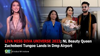 LIVA MISS DIVA UNIVERSE 2023 NL BEAUTY QUEEN ZUCHOBENI TUNGOE LANDS IN DMP AIRPORT [upl. by Lavud]