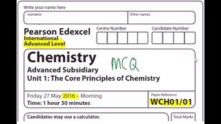 Edexcel IAL Chemistry Unit 1 MCQ June 2016 [upl. by Ummersen]