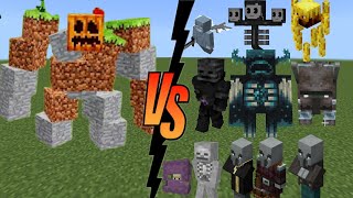 Stone dirt Golem VS all mobs in Minecraft  Minecraft mob battle [upl. by Ohs993]