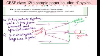 Q24 I Draw a ray diagram for the formation of image by a Cassegrain telescope IIWhy these [upl. by Ahsillek]