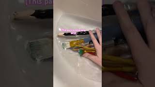 Silly paint brush cleaning video I posted 😧😧artsupplies cleaning paintbrushes [upl. by Sinylg771]