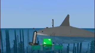 peleo contra 3 tiburones en Minecraft [upl. by Arualana932]