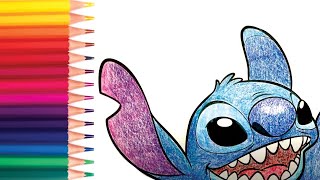 How to color STITCH from Disneys Lilo amp Stitch with crayons with shading pro in 4 Min part 2 [upl. by Atteynot]