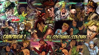 JoJos Bizarre Adventure All Star Battle  Campaign 1 All CostumesColors [upl. by Flaherty]