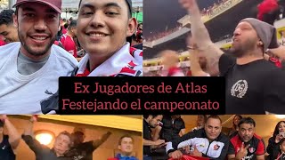 EX JUGADORES DE ATLAS FESTEJANDO EL CAMPEONATO VIGON PAVEL PARDO NEGRO MEDINA ROMANO VUOSOETC [upl. by Yelhak]