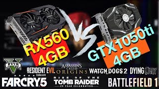 GTX 1050 ti 4gb vs RX 560 4gb тесты в играх [upl. by Rehpotisrhc]