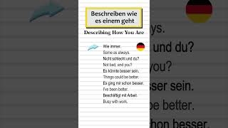 Describing How You Are I Beschreiben wie es einem geht I deutschlernen deutsch shortvideo [upl. by Bandur]