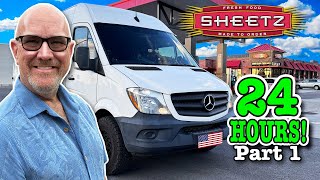 Eating Sheetz Gas Station Food for 24 Hours 🚐🍔🇺🇸 Part 1 [upl. by Edholm]