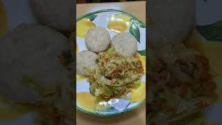 Wednesday breakfast is cabbage and saltfish with oatmeal dumplings [upl. by Sedlik62]