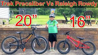 Trek 20” Precaliber vs Raleigh Rowdy 16” Bike Review Why we upgraded to a Trek 2020 [upl. by Schiff437]