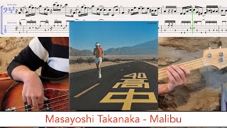 Masayoshi Takanaka 高中 正義  Malibu  bass playalong wtabs 1977  Japanese city pop [upl. by Eilliw]