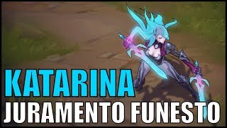 ¡KATARINA JURAMENTO FUNESTO GAMEPLAY 1350 RP NUEVA SKIN  HABILIDADES EFECTOS Y ANIMACIONES [upl. by Enilada]