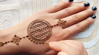 Easy Gol Tikki mehndi design  Simple backhand mandala mehndi design  Mehandi design  Mehendi 2024 [upl. by Rickie]