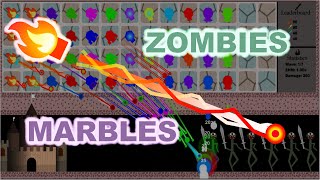 The Ultimate Defense  Marbles VS Zombies Battle in Algodoo [upl. by Christoph217]