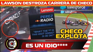 ¡UN IDIO CHECO PÉREZ EXPLOTA CONTRA LAWSON POR DAÑAR SU AUTO EN GP DE MEXICO [upl. by Elliot]