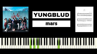 YUNGBLUD  mars BEST PIANO TUTORIAL amp COVER [upl. by Kalmick]