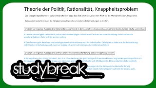 Theorie der Politik Rationalität Knappheitsproblem  Mikroökonomie [upl. by Attenyw205]