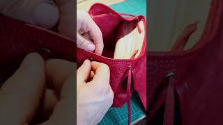 Pose des œillets et finitions shorts hephlam leathercraft creative sewing satisfying art [upl. by Anivlis]