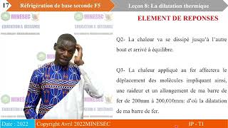 IPTI REFRIGERATION DE BASE 2nd F5 Leçon 8 La dilatation thermique [upl. by Rosabel]