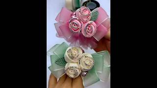 Flower bow making  flower bow for hair pin [upl. by Sylvester]