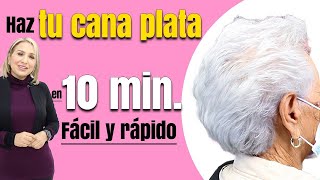 COMO PLATINAR LA CANA CON BAÑO DE COLOR Y SHAMPOO VIOLETA FACIL PASO A PASO [upl. by Refinaj]