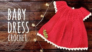 Tutorial Easy Baby Crochet Dress [upl. by Atteuqnas]