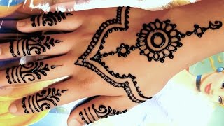 ᴴᴰ Easy DIY Beautiful Henna blue simple Design Tutorial jasa hena indo [upl. by Gabrielle]