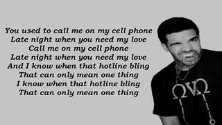 Drake  Hotline Bling  Lyrics Video [upl. by Elleiad]