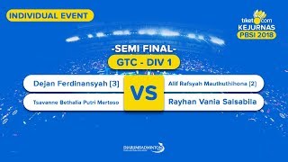 Tiketcom Kejurnas 2018  GTC DIV 1  DejanTsavanne VS AlifRayhan [upl. by Yoj]