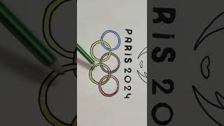 Paris Olympics 2024 logo drawing art olympics2024 sport viral [upl. by Dewar292]