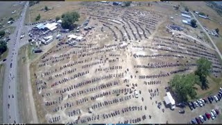 Bikers heading to Sturgis stop in tiny eastern Montana town by thousands [upl. by Gilli]