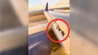 Passenger Captures Plane Wing Falling Apart During United Airline Flight [upl. by Fafa647]