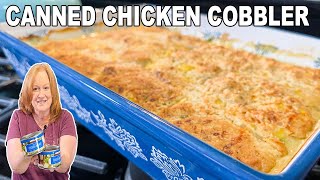 CANNED CHICKEN COBBLER A Delicious Casserole Dinner Idea [upl. by Novets]