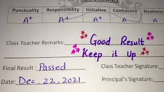 Report Cards Remarks Comments for Students  For Class 1 to 8  Part 2  Best Remarks 2021 [upl. by Iow304]