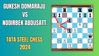 quotChess Tactics Masterclass Gukesh vs Abdusattorov Tata Steel 2024quot chess tatasteelchess [upl. by Anetsirk]