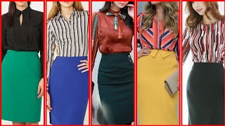 Amazing V Neck High Waisted Split Skirt Suit Fall Outfits Winter Outfit Skirt And Blouse 2024 [upl. by Matejka925]