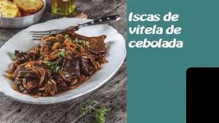 ISCAS DE VITELA DE CEBOLADA  RECEITAS [upl. by Bouzoun]