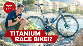 Titanium Bike For Alps Epic Ride  Moots CRD 2023 Inferno Bike Check [upl. by Xirtaeb]